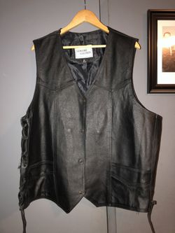 Black leather vest