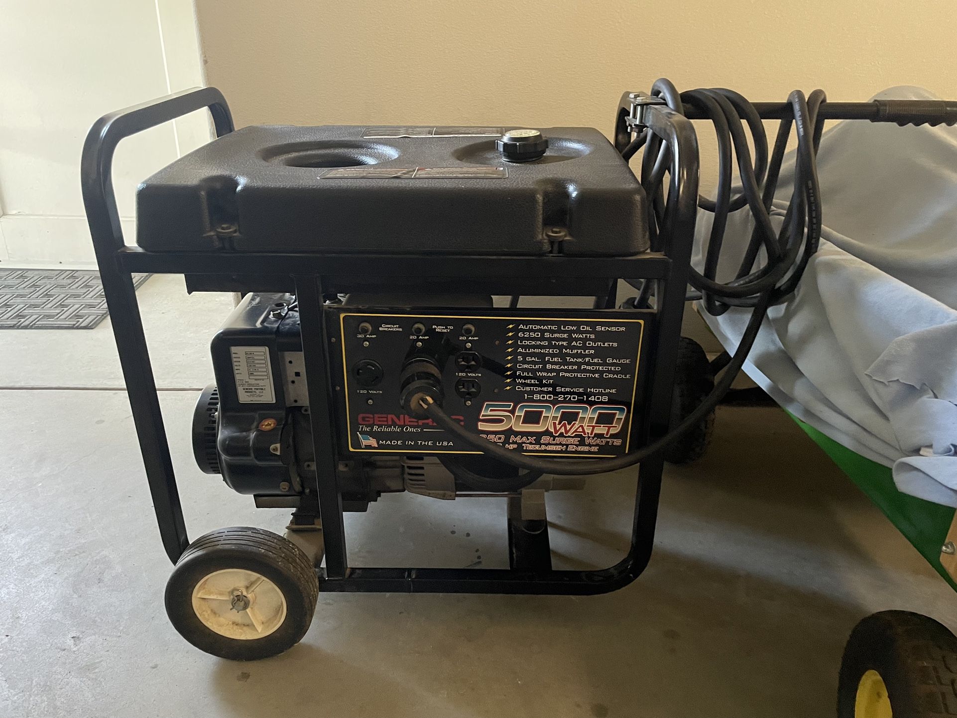 Portable Generac Generator. 5000 Watt.