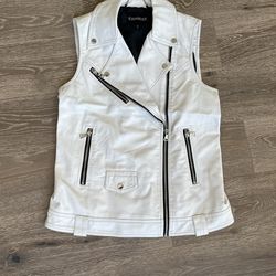 White Leather Vest