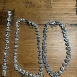 2 Heart Necklaces And a Heart Bracelet 