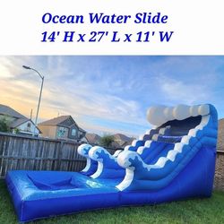 Bounce house and water slide