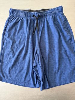 Blue Athletic Shorts with Drawstring