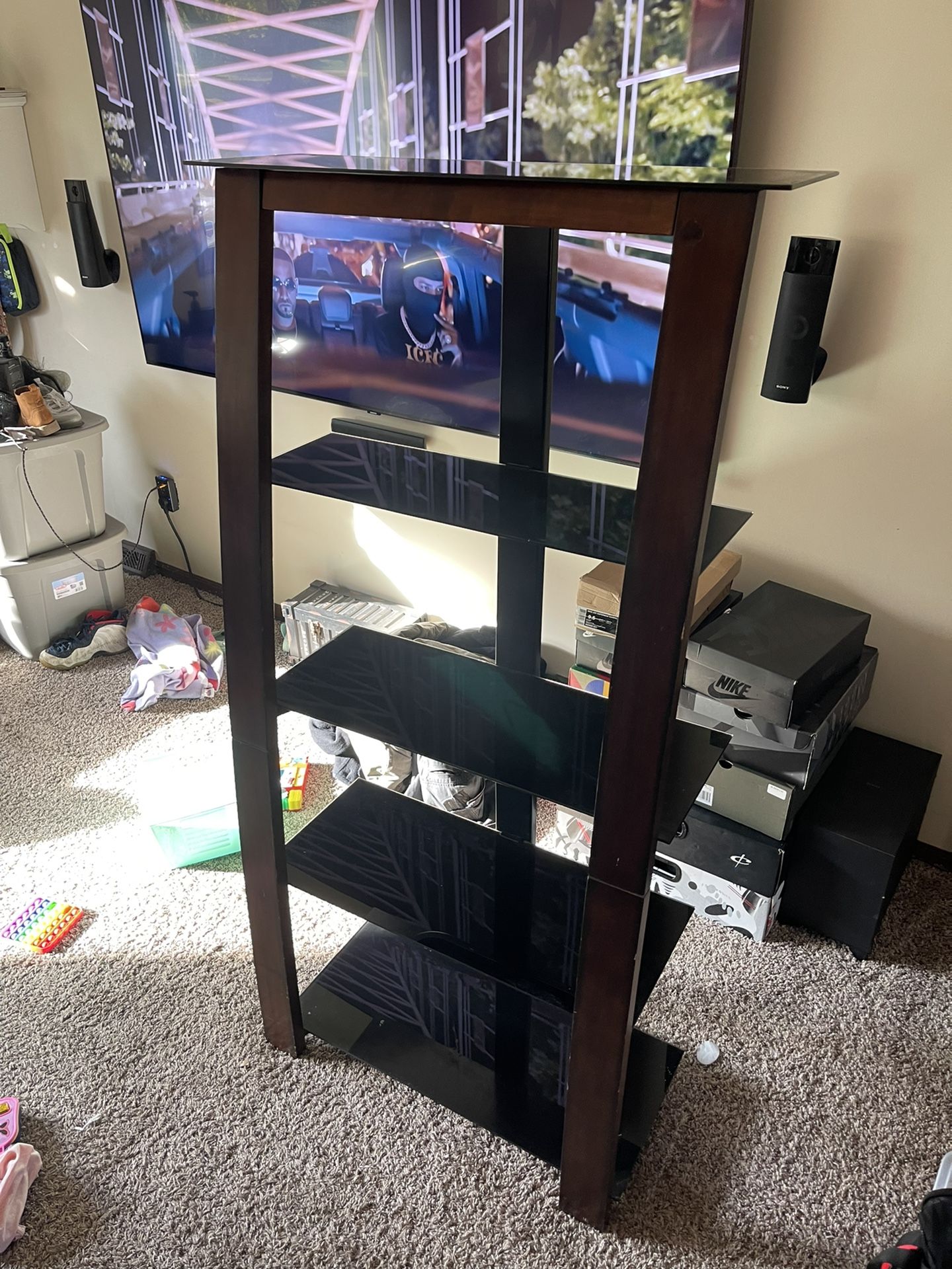 Wood Front Glass Shelves 