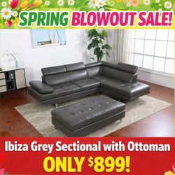 COMFY NEW IBIZA SECTIONAL SOFA AND OTTOMAN SET ON SALE ONLY $899. IN STOCK SAME DAY DELIVERY 🚚 EASY FINANCING 