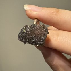 Raw Natural Tektite 925 Sterling Silver Ring