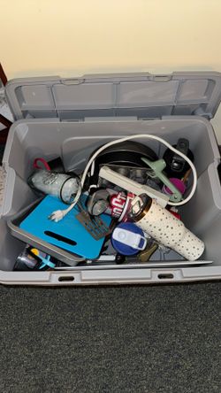 Misc Tote of Kitchen Supplies