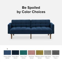 💙 Tufted Couch 🛋️ Brand New I’m Box Folds Down Into A Bed 🛏️ 