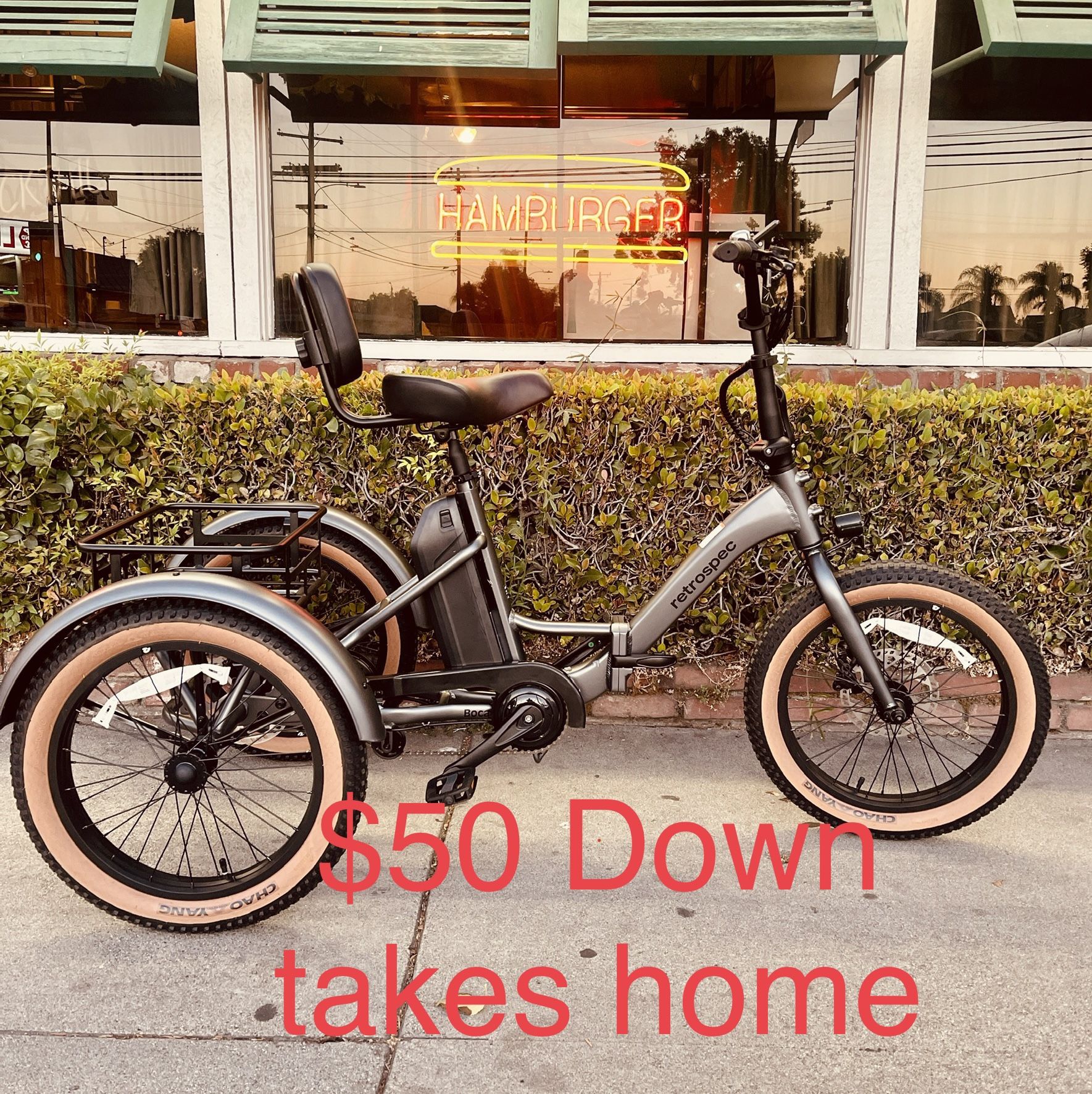 🎉$50 Down No Credit 🔥🕺Retrospec Boca Electric E Tricycle Bike⚡️🙏