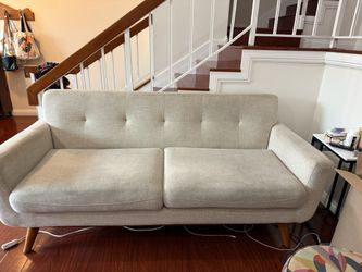White Mid Century Modern Couch
