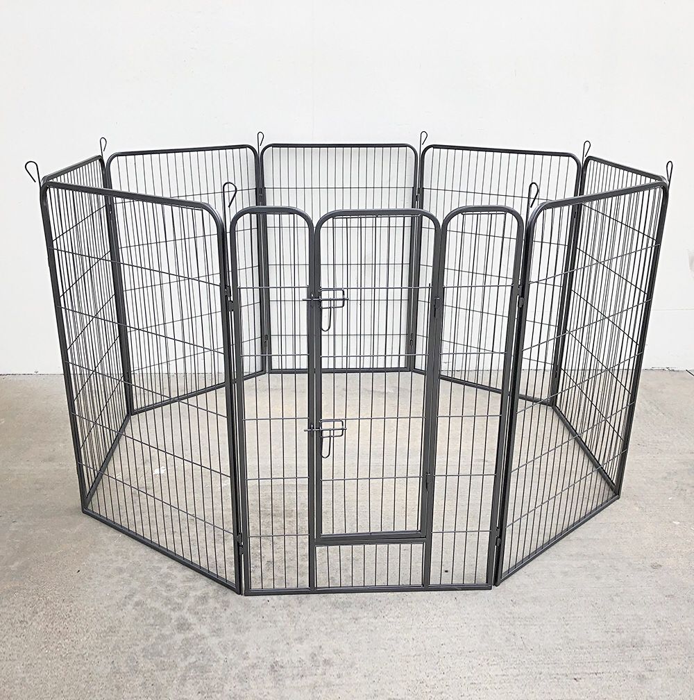 New $125 Heavy Duty 48” Tall x 32” Wide x 8-Panel Pet Playpen Dog Crate Kennel Exercise Cage Fence