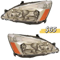 😀 2003to2007Honda Accord 4-Door Sedan or 2-Door Coupe Headlight Headlamp Halogen Composite Front Head Lamp Light Pair Set(Left Driver Side&Right Pass