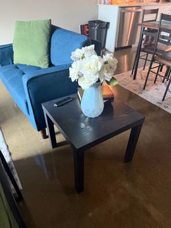 Two black side tables for living room set