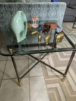 2 Glass Top Tables and 1 Chair
