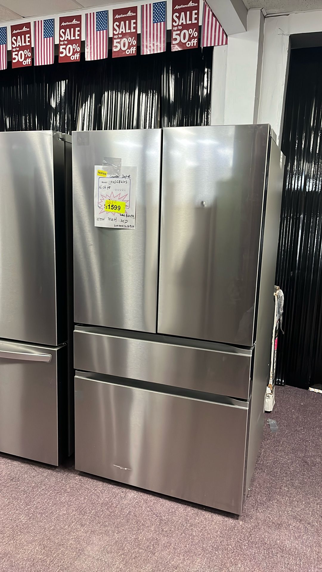 Refrigerator 4 Doors Stainless Steel New Open Box