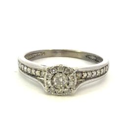 Woman’s Ladies 10k White Gold Diamond Ring  Size 6.5 GP3129253