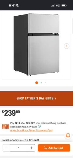 Vissani mini fridge 3.1 cu ft