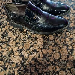 Fashion Summer and Autumn Men Leather Shoes Low Heeled Pointed Toe Slip On Business Simple Solid Color Mens Prom Shoes (Black, 8.5)