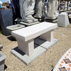 Concrete Modern Straight Benches / Cement Backyard Garden Patio Bench / Outdoor Patio Furniture