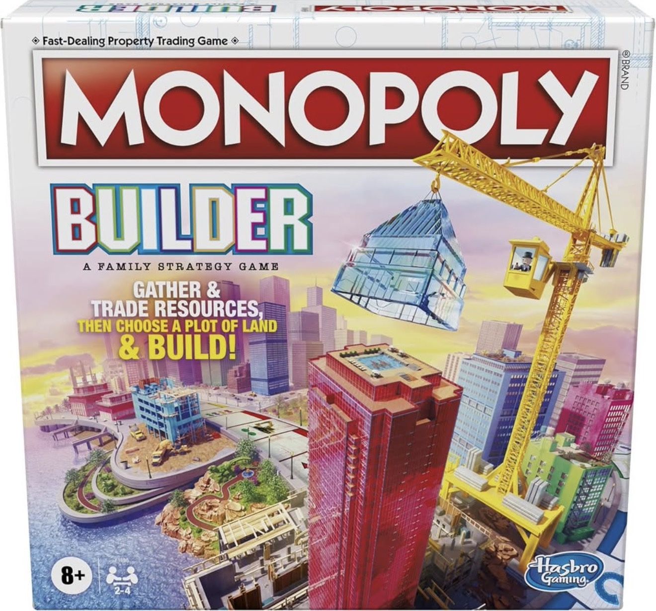 Monopoly Builder Board Game for Kids and Adults, Strategy Games, Family Board Games, for Kids