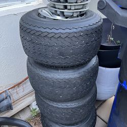 Golf cart wheels and tires