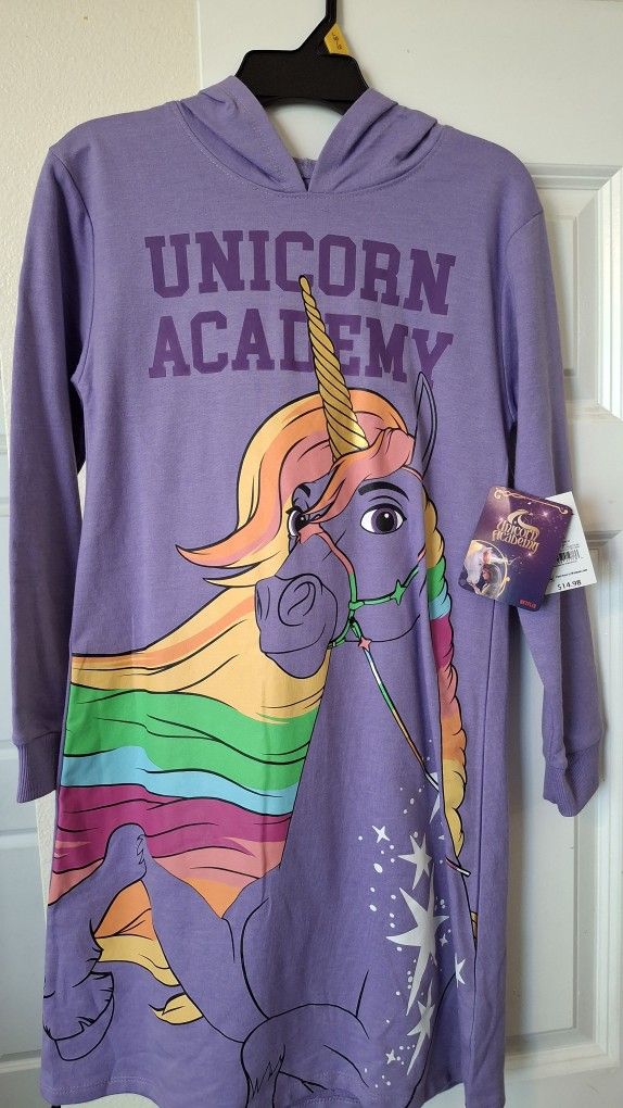 UNICORN ACADEMY HOODED DRESS.