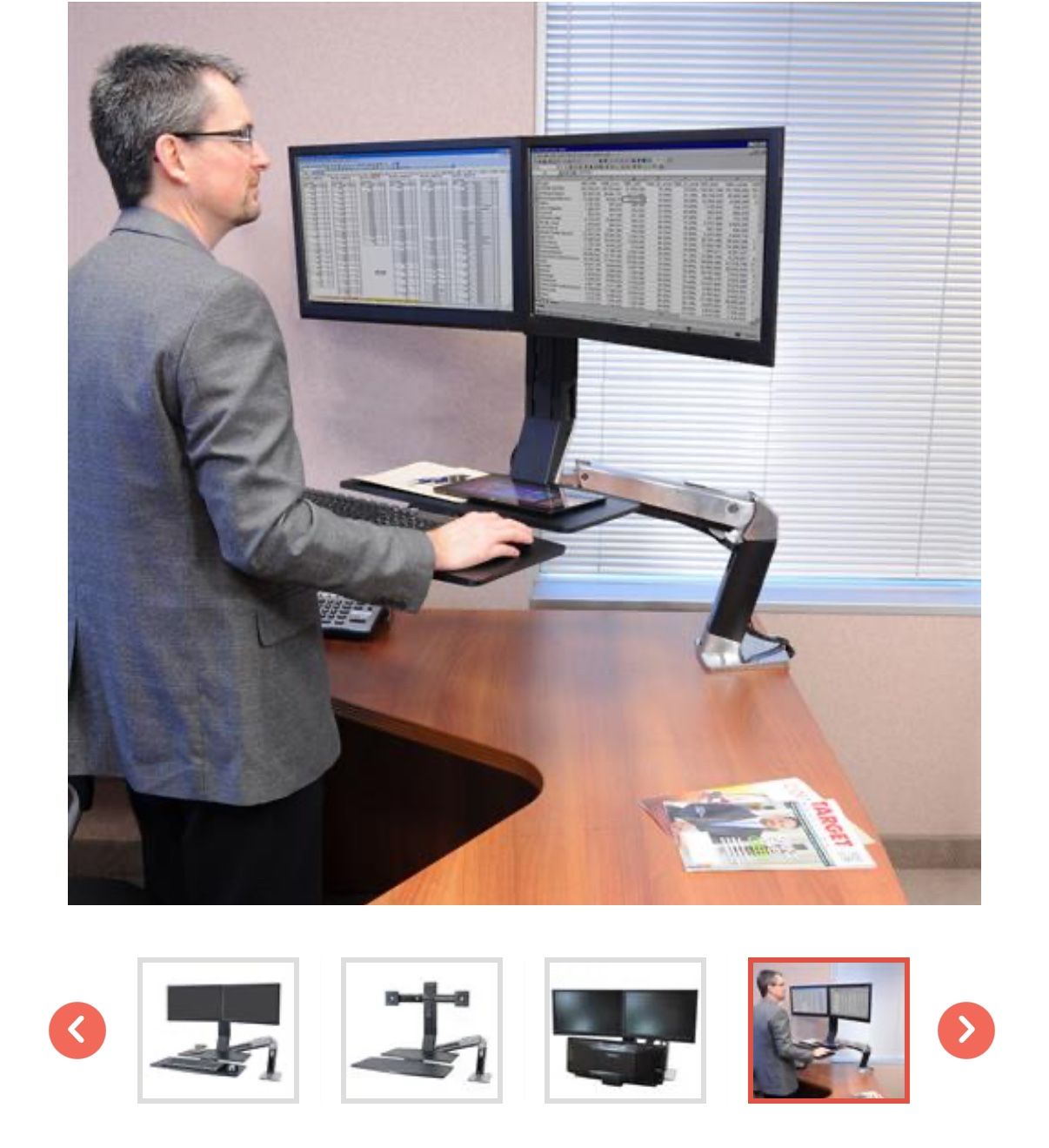 Ergotron Workfit A Dual monitor Sit stand Workstation