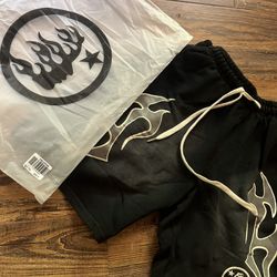 Black and Grey Hellstar Shorts 