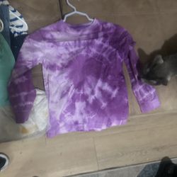 purple tie dye girls long sleeve shirt size 6