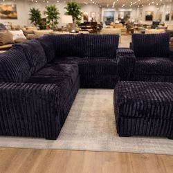 🛋️ NEW!! USB Sectional Corduroy Grey L Shapes Sofa STILL IN 📦 🛋️ 