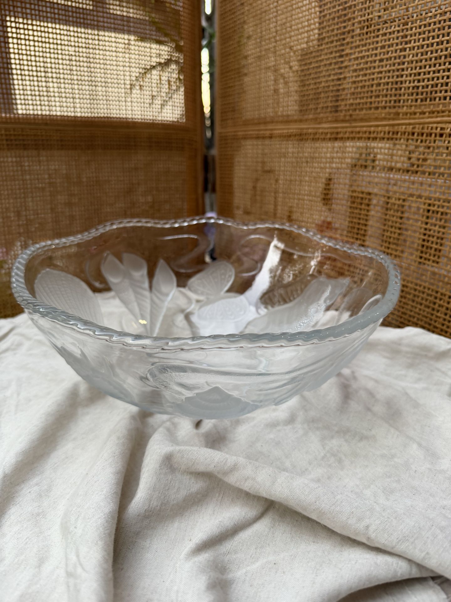 Frosted Seashell Glass Bowl π π