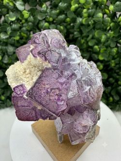 UV Reactive Purple Fluorite (QR Code Pattern) Crystal Cluster