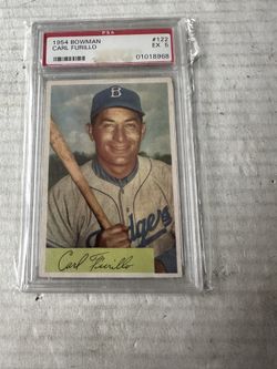 1954 Bowman Carl Furillo Graded 5 PSA Baseball Card