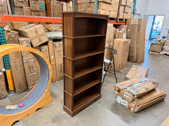 5-Tier Wooden Bookshelf, 31.5" W x 65" H ×9.9" D Bookshelf with Storage, Floor Standing