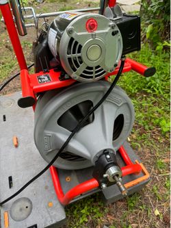 K-400 Drain Cleaning Snake Auger 120-Volt Drum Machine with C-32IW 3/8 in. x 75 ft. Cable + 4-Piece Tool Set