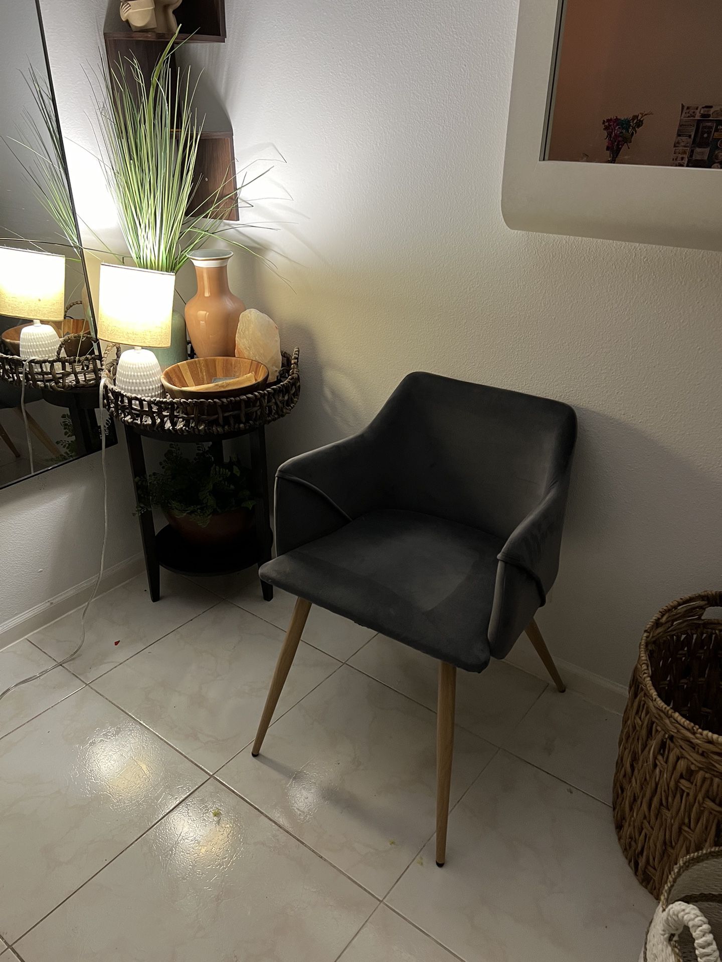 Velvet Gray Chair