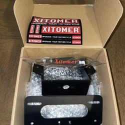 Grom motorcycle license plate/ tail light plate holder with lights installed