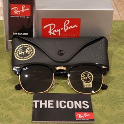 Ray Ban Classic Clubmaster Sunglasses 😎🕶️ Black & Tortoise 