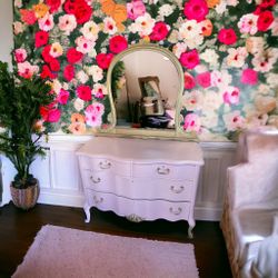 Pink Dresser With Mirror 