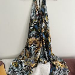 Indian Tropical Peacock Handkerchief Dress