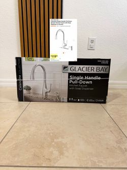 Glacier Bay Calandine Kitchen Faucet With Soap Dispenser (Color: Chrome)