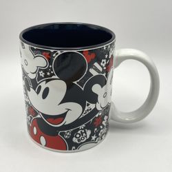 Disney Mickey & Minnie Jerry Leigh Mug w/Disney Graphics & Spoon Rest w/Mickey & Black Stripes 