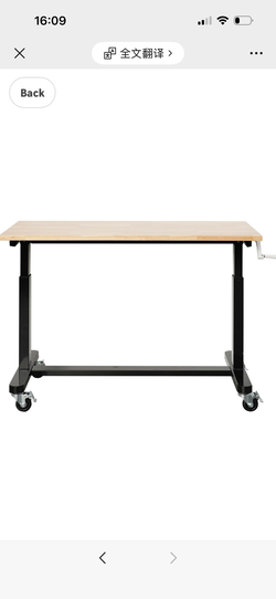 Workbench | 48” Adjustable Hardwood Work Tops | Premium, Standard, or Crank Handle | Rolling Work Station for Garage, Workshop, or Home | Heavy Duty (