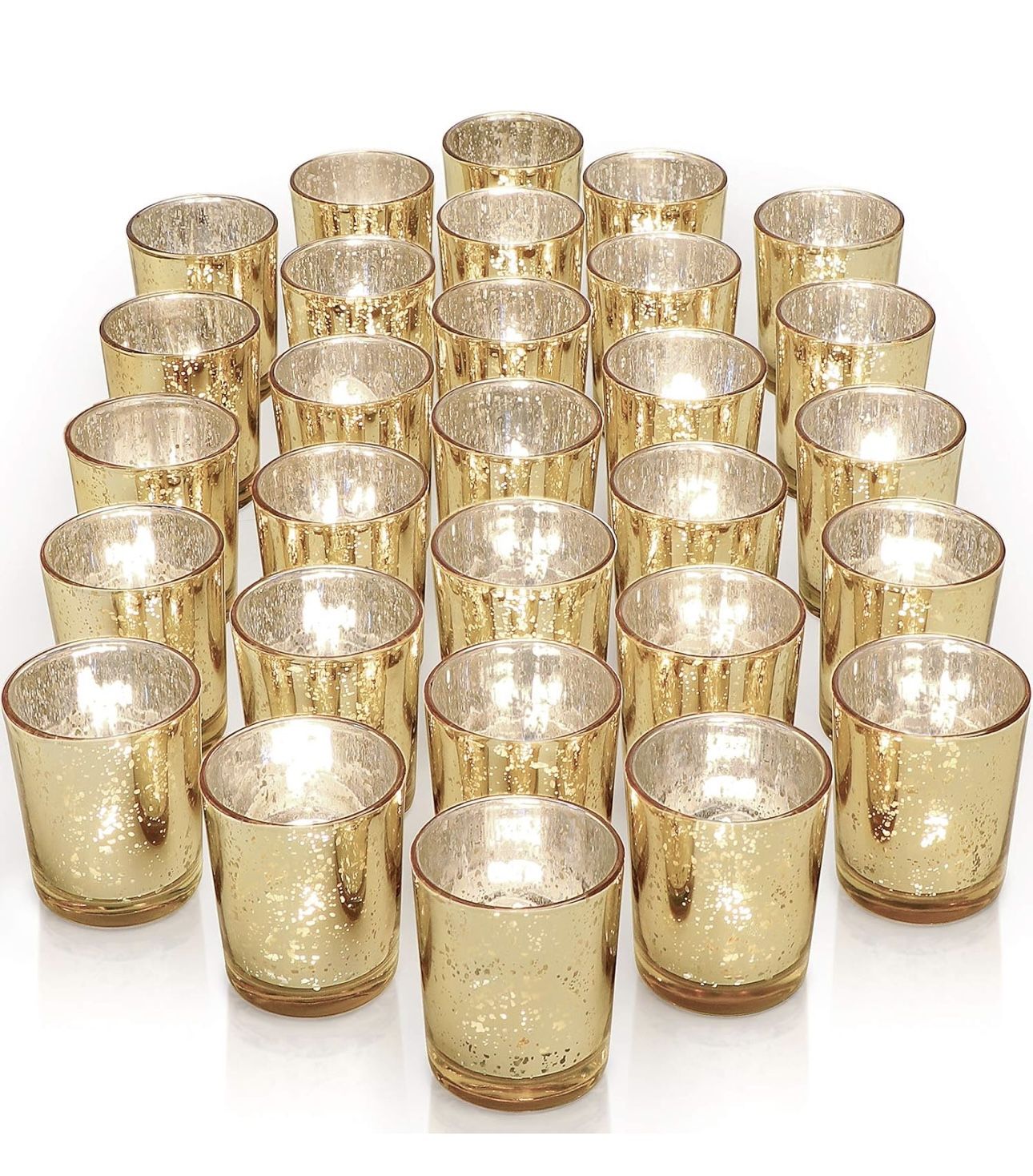 Glass Gold Votive Candle Holders