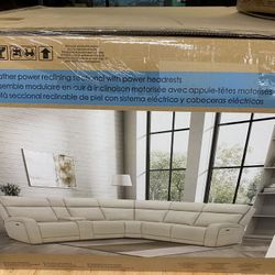 Leather Power Sectional