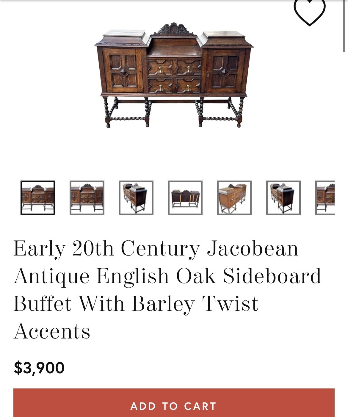 Jacobean Antique Buffet/ Cabinets