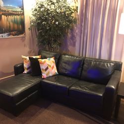 Thomasville Leather Sofa W/Chaise