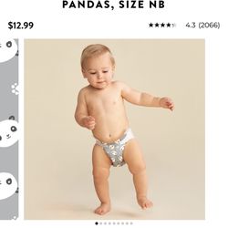 HONEST brand  Pandas Diaper Size newborn 
