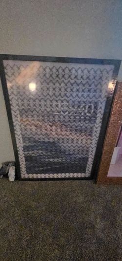 Large Framed Wall Art with Geometric Pattern