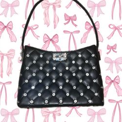 Black Sliver Purse With Rhinestones 
