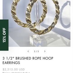 10k Gold Extra large Hoop Earrings 